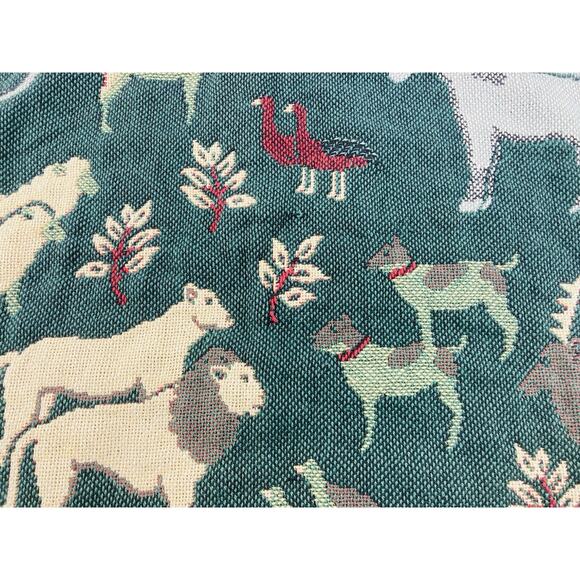 Williamsburg Noah's Ark Throw Blanket Tapestry Goodwin Weavers 100% Cotton Thick - Picture 8 of 10